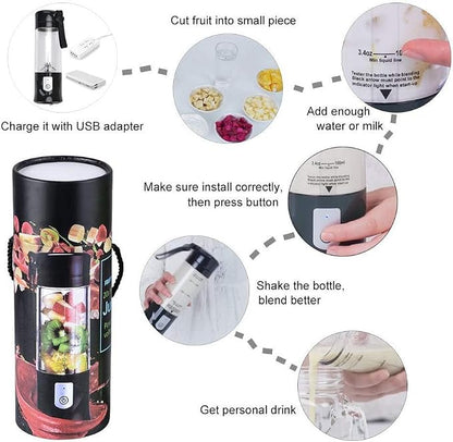 Mini Portable Blender For Shakes and Smoothies,Personal Size Juice Mixing?Leakproof-Lid, Compact, USB-C Rechargeable, Crodless, Convenient for Kitchen, Home, Travel