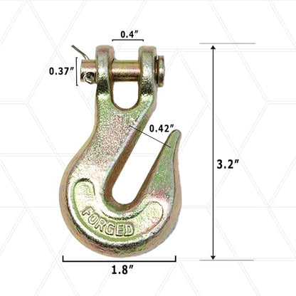 14 Grade 70 Forged Clevis Slip Hook, 14,400lbs Breaking Strength, for Chain Hooks for Trailers and Towing (2)