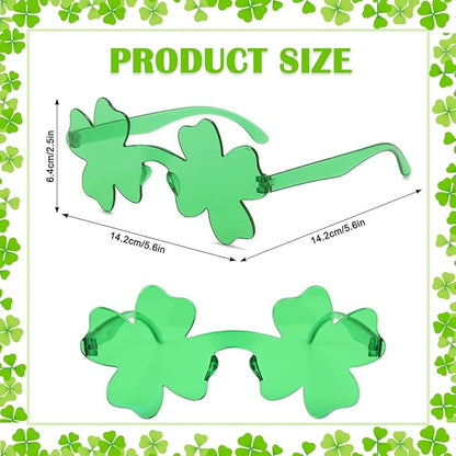 2 Pack St. Patrick's Day Sunglasses for Women Men Green Shamrock Glasses St Patrick Costume Accessories