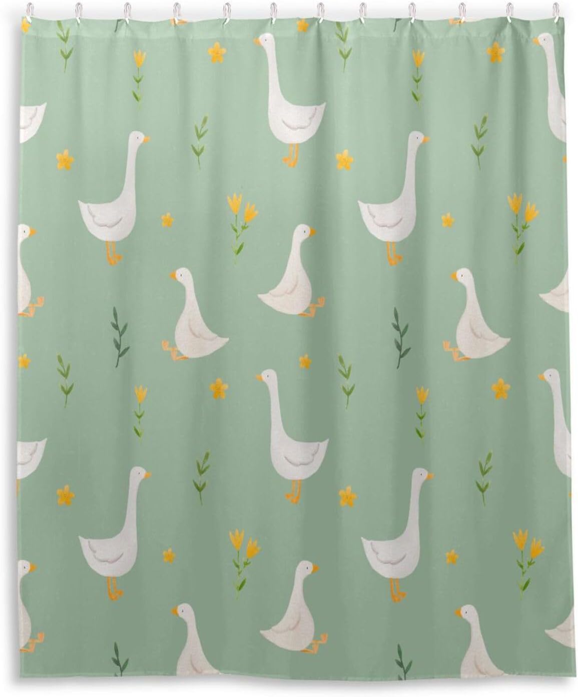 Shower Curtain Goose Bird Bathroom Decor Waterproof Fabric with Hooks 60x72 Inch