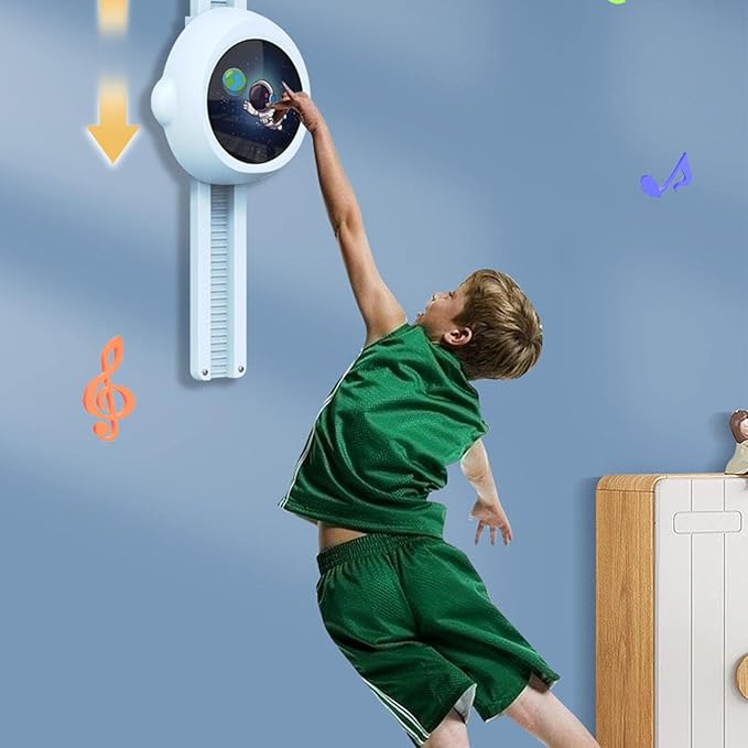 Touch High Jump Counter for Kids  Kid Height Tracker Wall Height Adjustment  Touch High Jump Counter, Voice Broadcast Wall Vertical Ruler for Training Bounce and Promoting Height Growth
