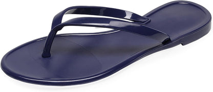 OMGard Flip Flops for Women Jelly Shoes Thong Sandals Jellies Flats Clear Slipper Summer Beach Pool Slides Size 10 Slip On Quick Drying Soft .