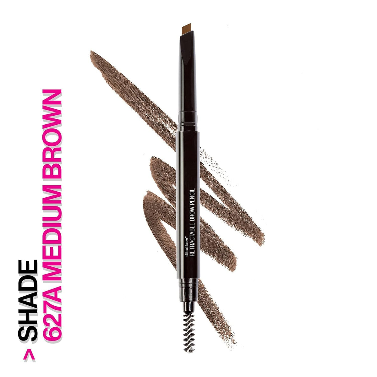 wet n wild Ultimate Eyebrow Retractable Definer Pencil, Medium Brown, Dual-Sided Brow Brush, Fine Tip, Shapes, Defines, Fills Brow Makeup( 645A soft brown )