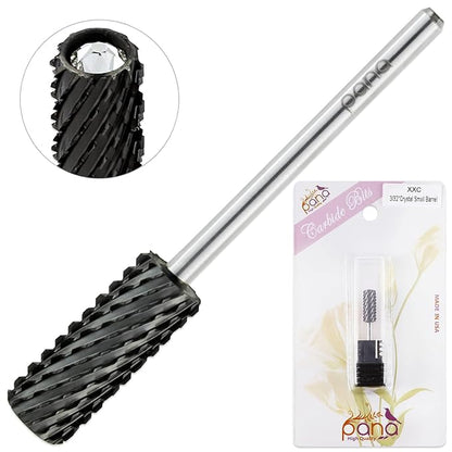 USA PANA Professional 332" Shank Size - Crystal Top Small or Large Barrel Carbide Bit - Nail Drill Bit for Dremel Machine - (Small Barrel, 2X Coarse Grit, Black)