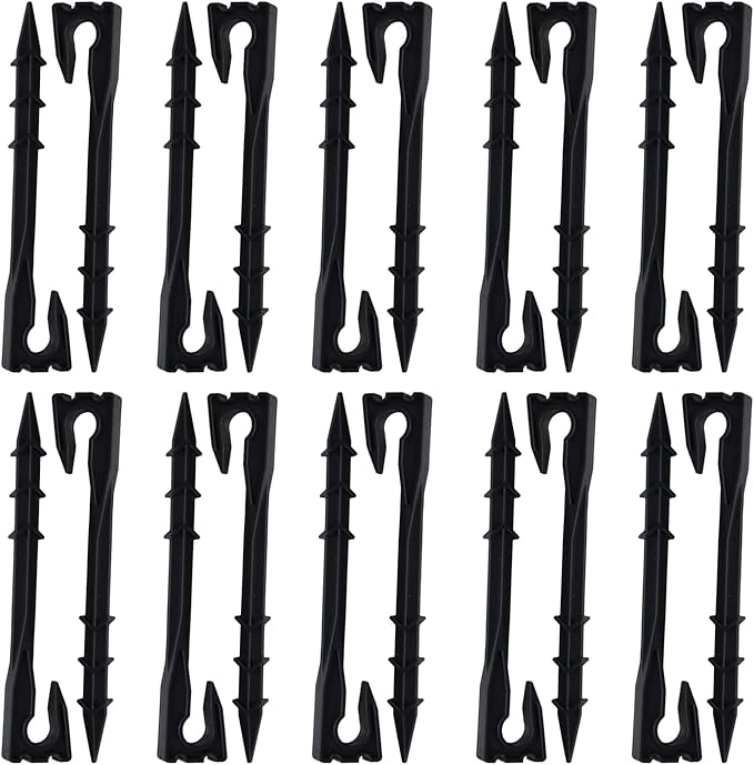 Soaker Hose Stakes,Drip Irrigation Stakes 20 Pack 7.3" Strong Plastic Garden Hose Holder for Irrigation Hoses Camping Tent Stakes
