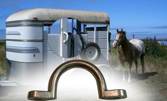 Replaces Horse Trailer Ties Loop 2" I.D Aluminum Bolt-On Lashing Rope Horse Tie Down Ring (2 pcs) Trailer d Rings Loop Ropes for Trailers Horse Parts tie Ring Ties Blocker Horses