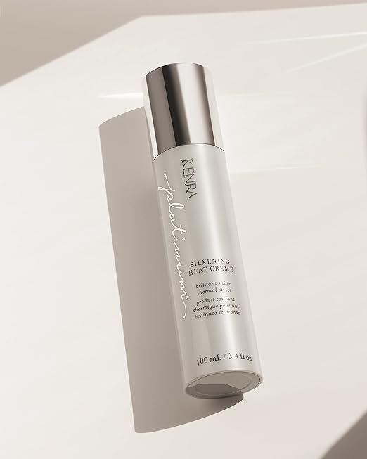 Kenra Platinum Silkening Heat Creme  Brilliant Shine Thermal Styler  Reduces Hot Tool Passes by 50  Prevents Breakage  Improve Manageability  Heat Protectant  All Hair Types  3.4 fl. Oz