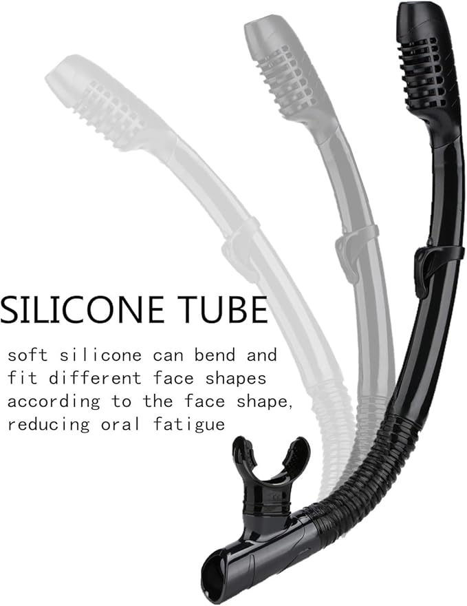 Dry Snorkel Easy Breath Diving Snorkel for Snorkeling Scuba Diving Swimming with Top Dry Valve and Food Grade Silicone Mouthpiece for Adult Youth