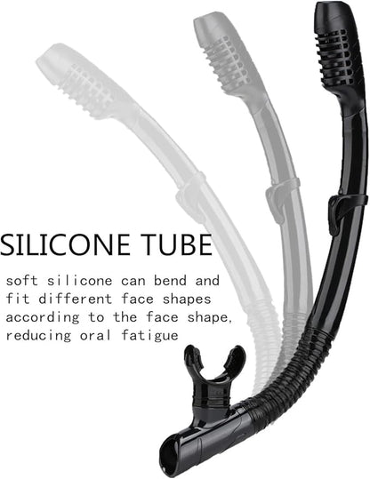 Dry Snorkel Easy Breath Diving Snorkel for Snorkeling Scuba Diving Swimming with Top Dry Valve and Food Grade Silicone Mouthpiece for Adult Youth