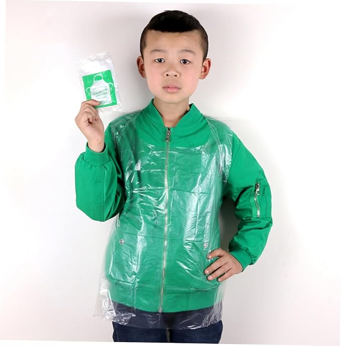 HOMSFOU 100pcs Disposable Plastic Apron for Kids Cooking Apron Waterproof Toddler Paint Smock Easy to Clean