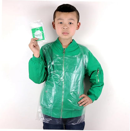 HOMSFOU 100pcs Disposable Plastic Apron for Kids Cooking Apron Waterproof Toddler Paint Smock Easy to Clean