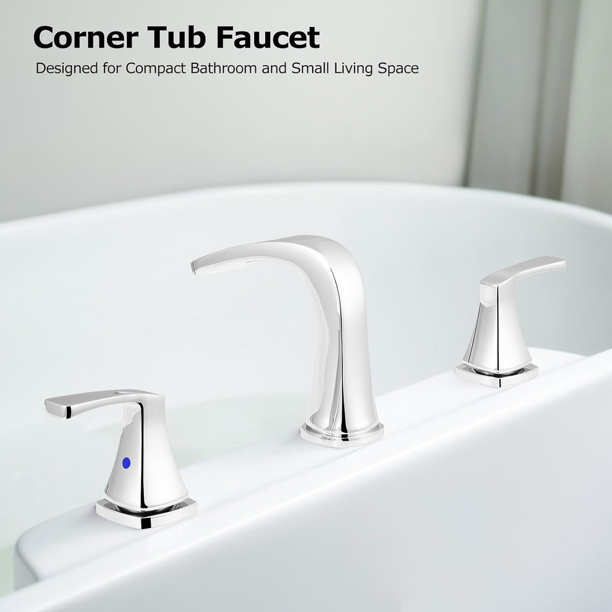 PARLOS Waterfall Roman tub Faucet with Valve, 2-Handle Widespread Tub Filler, Chrome, 1434201.