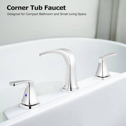 PARLOS Waterfall Roman tub Faucet with Valve, 2-Handle Widespread Tub Filler, Chrome, 1434201.