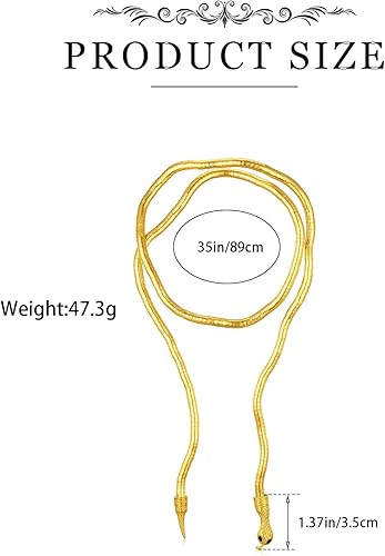 Bendable Snake Necklace Gold Snake Necklace for Women Adjustbale Snake Statement Necklace Halloween Jewelry