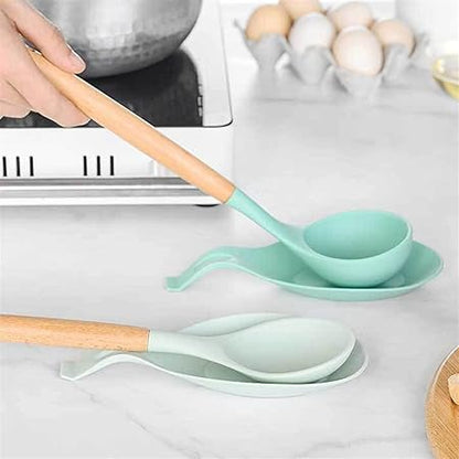 Spoon Rests Silicone Insulation Spoon Rest Heat Resistant Placemat Drink Glass Coaster Tray Spoon Pad Eat Mat Pot Holder Kitchen Accessories(1Pc White)