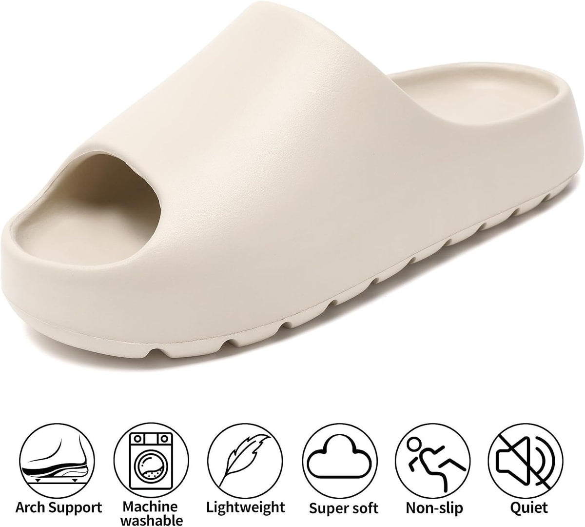 Jaeynow Cloud Slides for Women,Unisex EVA Soft Recovery Slides,Thick Sole Open Toe Mens Pillow Slides Shower Shoes Outdoor&Indoor House Slippers