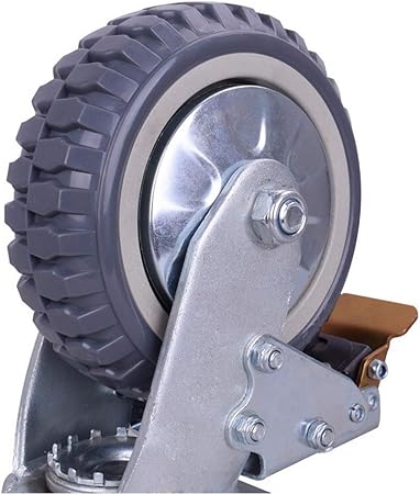 Heavy-Duty Casters, Double Ball Bearing Casters, Industrial Universal Wheels with Brakes, Trolley Directional Wheels for Outdoor, Nylon Wear-Resistant Wheels, Bearing 220-350kg