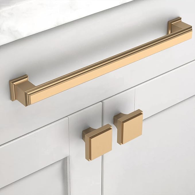 Asidrama 10 Pack 7.5 Inch(192mm) Champagne Bronze Kitchen Cabinet Handles,Brushed Brass Cabinet Pulls Kitchen Cabinet Hardware for Cupboard Gold Drawer Pulls