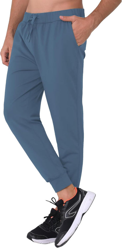 27" Inseam Athletic Jogger Pants for Short Men 7/8 Quick Dry Workout Tapered Stretch Sweatpants Casual