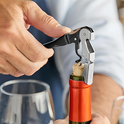 OCS Parts Professional Series Waiters Corkscrews | Black | Stainless Steel Corkscrew Wine Key Opener with Foil Cover for Homes, Parties, Bartenders, Waiters and Waitresses, Restaurants and Wineries