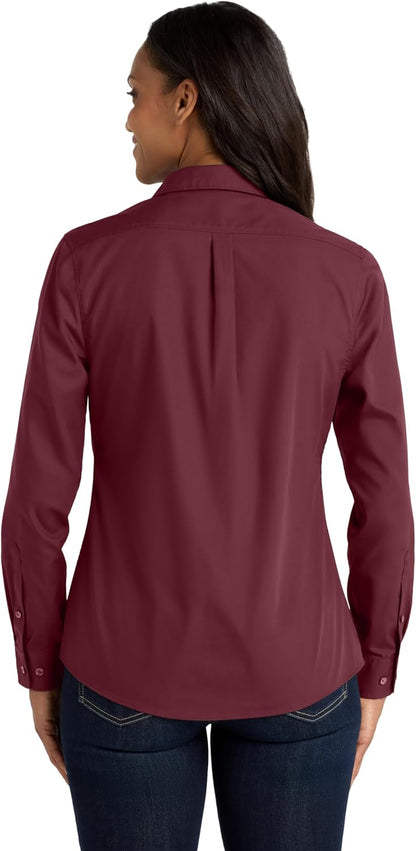 Port Authority Women's Long Sleeve Carefree Poplin Button-Down Shirt