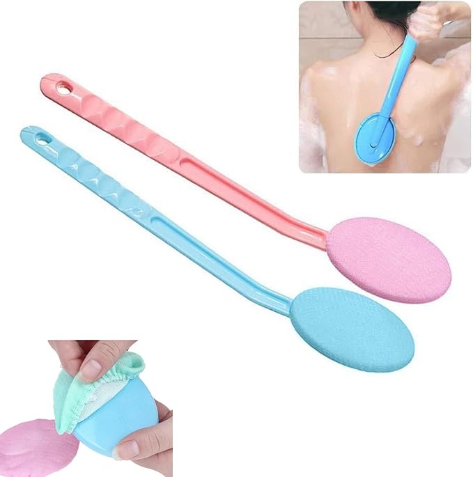 2 Pack 15 Inch Easy Lotion Applicator, Back Rubs Massager Bath Brush, Extra Long Handle, Easily Self Apply Lotions, Great for Body Care