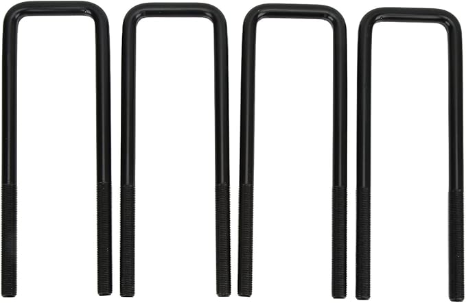 Rear Suspension U Bolt, 10in Black Steel Rear Axle U Bolts Heavy Duty Bend U Bolts Replacement for 1500