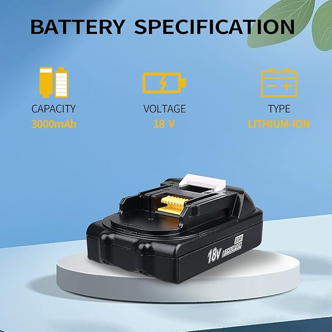 1 Pack 3.0Ah BL1815 Battery Replacement for Makita 18V Battery Lithium ion BL1830B BL1815N BL1820 BL1820B BL1830 BL1840 BL1840B BL1850 BL1840B BL1860 BL1840B