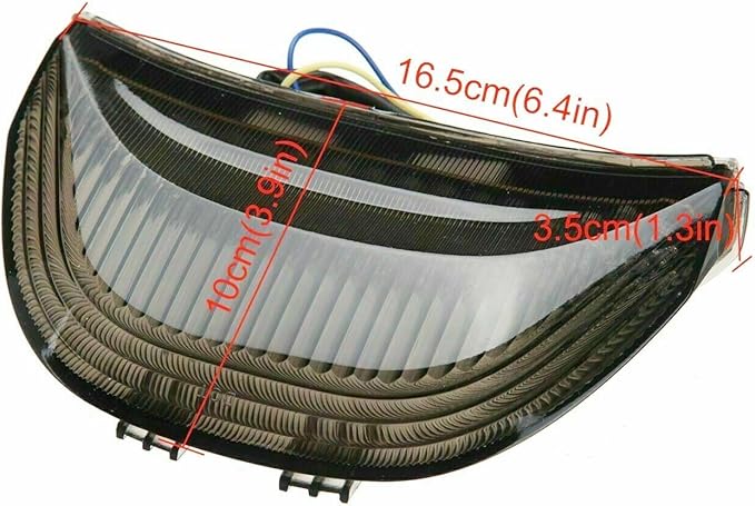 Smoked ATV LED Taillight 12V Motorcycle Brake Light with LED Turn Signals Compatible with 2003-2006 Honda CBR600RR 2004-2007 CBR1000RR