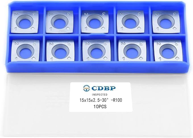 15mm Square with 4" Radius Carbide Inserts Cutters 15152.5mm-R100 Replacement for Woodworking Fits Helical Spiral Cutterheads or Planers Cutterblocks, 10 PCS