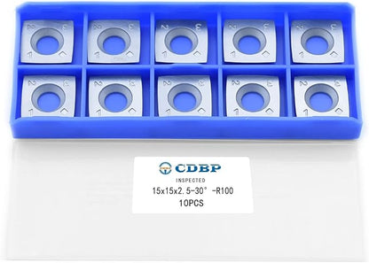 15mm Square with 4" Radius Carbide Inserts Cutters 15152.5mm-R100 Replacement for Woodworking Fits Helical Spiral Cutterheads or Planers Cutterblocks, 10 PCS