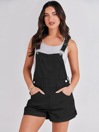 ANRABESS Overalls for Women Denim Shorts Overalls 2025 Summer Casual Loose Fit Adjustable Rompers Jean jumpsuit Bib Shortalls