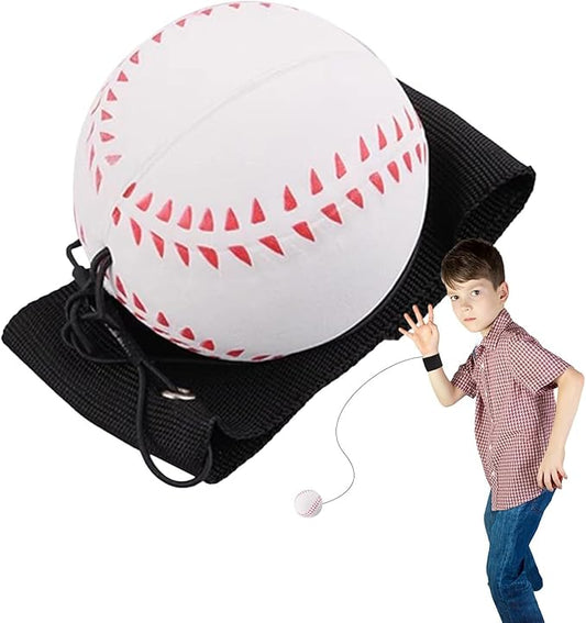Wrist Return Ball, Sports Wrist Ball, Baseball On A String Rubber Rebound Ball Wristband, Durable Elastic String Attached Rebound Balls