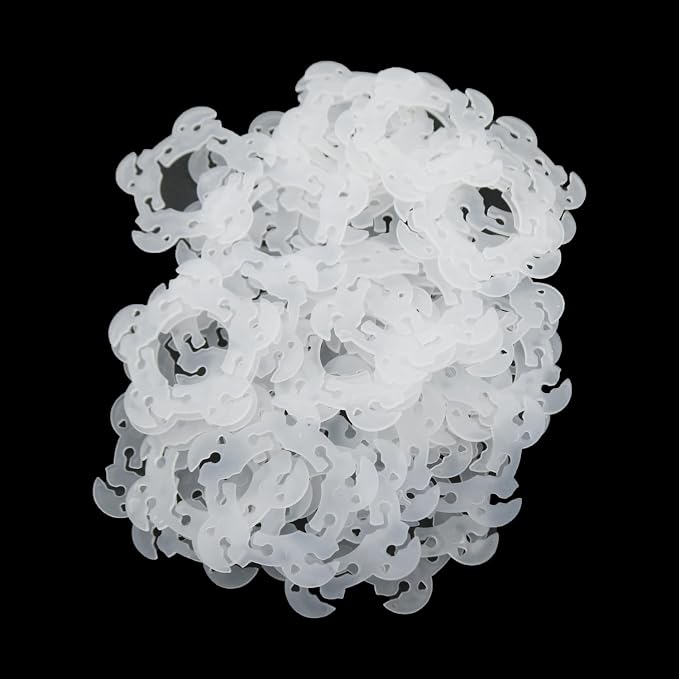 TAODAN 50PCS 6cm Reusable White Plastic Balloon Arch Clips Suitable for Birthday Party Weddings Celebrations Christmas