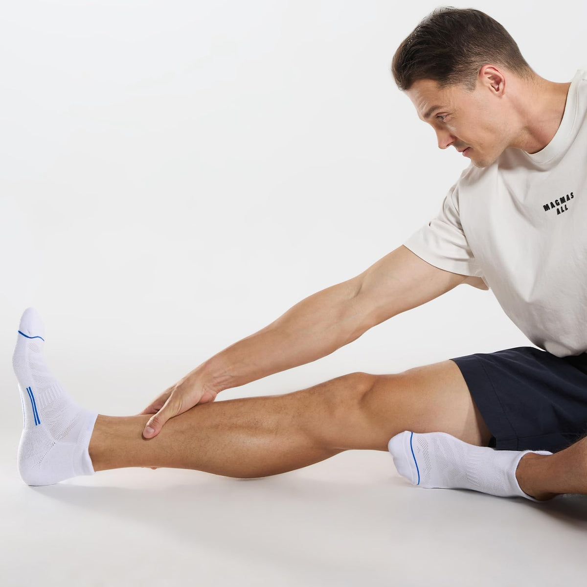FITRELL Men's 5 Pack Ankle Running Socks Low Cut Cushioned Athletic Sports Socks 7-9/9-12/12-15