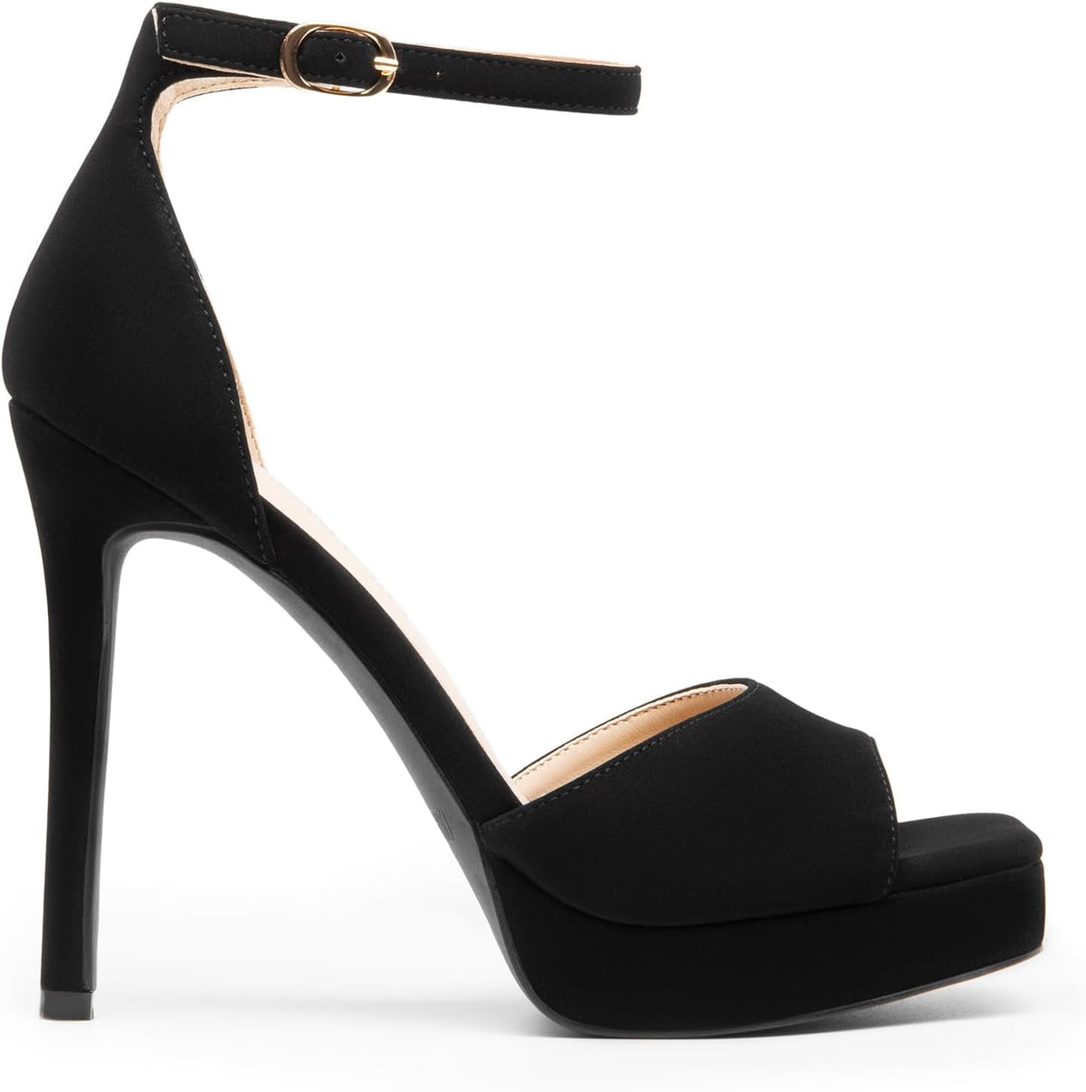 DREAM PAIRS Women's Stiletto High Heels Platform Ankle Strap Square Open Toe Dress Sexy Sandals.