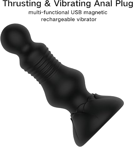 Anal Plugs Adult Sex Toys Anal Dildos,Anal Vibrator with 10 Vibrating Modes. Anal Toys Buttplug,Thrusting Vibrating Prostate Massager. Anal Vibrator for Woman and Couples(Black)