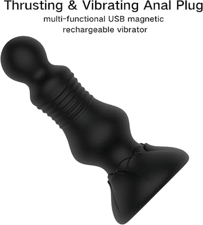 Anal Plugs Adult Sex Toys Anal Dildos,Anal Vibrator with 10 Vibrating Modes. Anal Toys Buttplug,Thrusting Vibrating Prostate Massager. Anal Vibrator for Woman and Couples(Black)