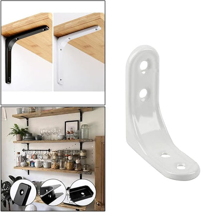 Sturdy Wall Mount Shelf Support Bracket for Home Decor, White 2Inch, Multi