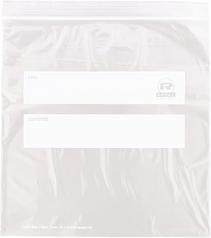 Royal Double Zipper Gallon Bags, 10.5 Inch x 11 Inch, Package of 250