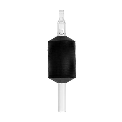 VORTEX - 1.25 Inch Soft Silicone Disposable Tube Grips, Black Color, with Clear Long Tips, 15 Count (9M)