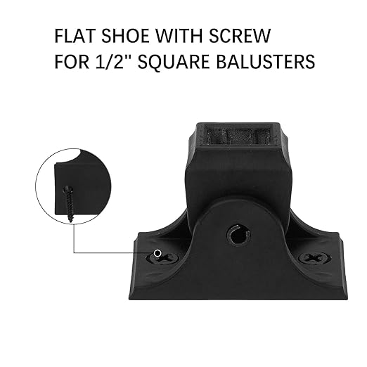 10-Pack Iron Baluster Swivel Shoes with Screw for 12" Square Balusters for Staircase Interior