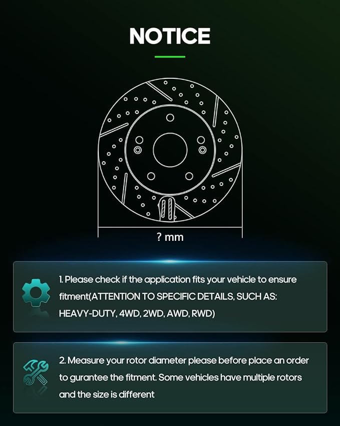 SCITOO Front Disc Brake Rotors Kits Fit For Acura CL 1997,For Honda For Accord 1990-1997