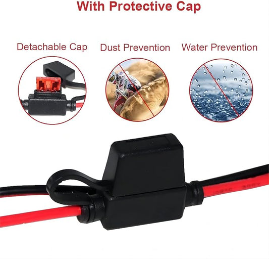 KUNCAN Cigarette Lighter Adapter - Female Socket to 12v Battery Alligator Clips for Auto Car Battery Clamp to Lighter Plugs Cigar Charge Extension Cable Cord 2FT