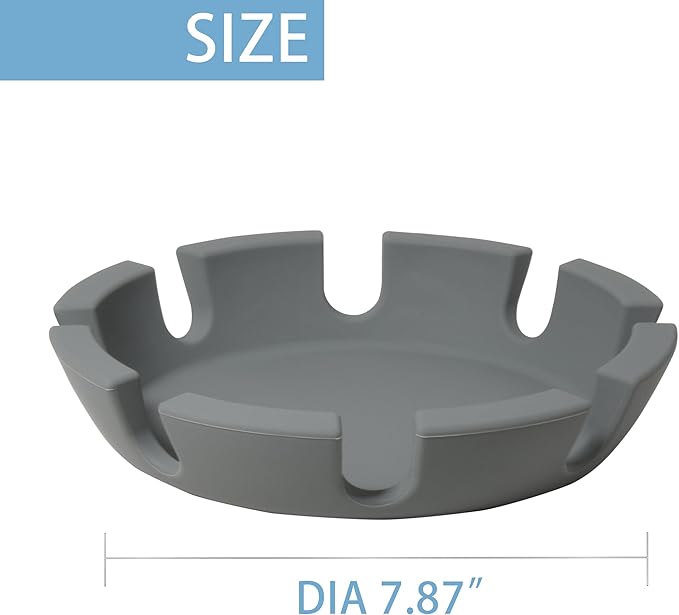 Large Silicone Multi-Spoon Rest, Baking Tool Holder, Utensil Holder for Spatulas, Tongs, Ladles Placing for Stove Top, Kitchen Counter- Multifunction Kitchen Gadgets (Grey)
