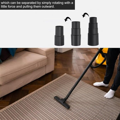 3Pcs Vacuum Hose Adapter,1-38 inch to 1-14" ,1-12" to 1-38" to 1-14" ,1" to 1-18" to 1-38" to 1-58" Vacuum Adapter,for Wet Dry Shop Vac Cleaner