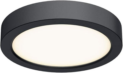 DALS Lighting 6 Inch Round IndoorOutdoor LED Ceiling Flush Mount (Black)