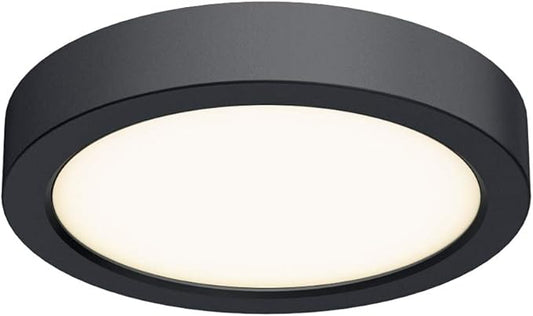 DALS Lighting 6 Inch Round IndoorOutdoor LED Ceiling Flush Mount (Black)