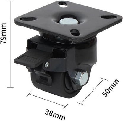 Brake Wheel 2 Inch 3 Inch Caster Silent Wheel Trolley Wheel Lockable with Brake Trolley Wheel for Trolley, Workbench(2inch)