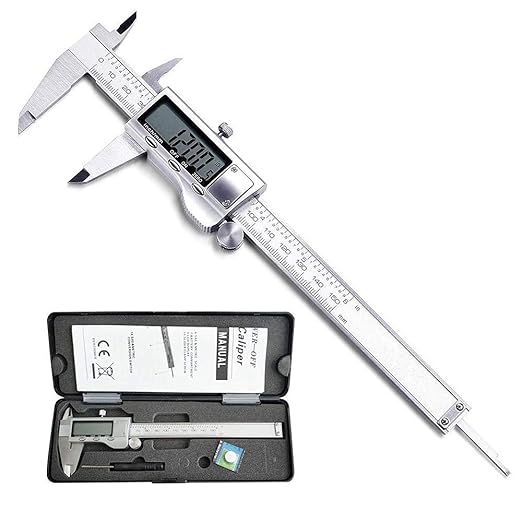 Digital Caliper, Caliper Measuring Tool with Stainless Steel, Electronic Micrometer Caliper with Large LCD Screen, Auto-Off Feature, Inch and Millimeter Conversion (6 Inch150 mm)